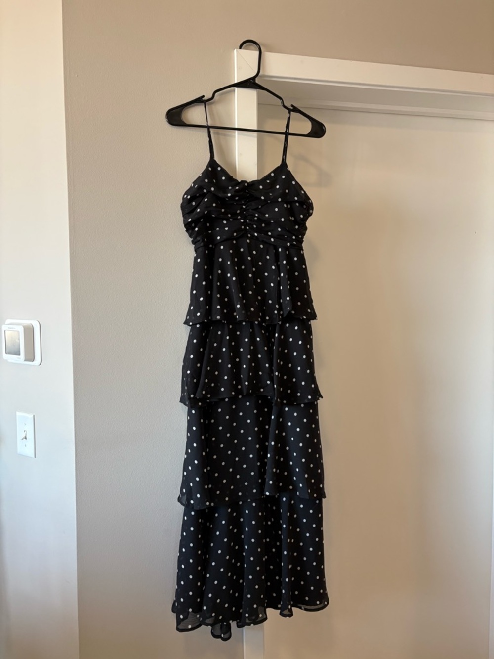 a new day Black and White Polka Dot Maxi Dress